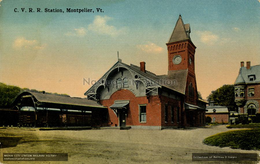 Postcard: Central Vermont Railroad Station, Montpelier, Vermont